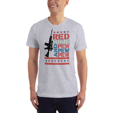 Load image into Gallery viewer, Red White &amp; Pew Pew Pew T-Shirt
